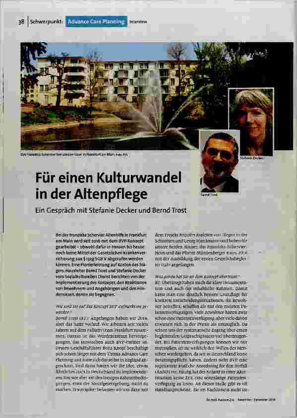 [doc_186429] Für einen Kulturwandel in der Altenpflege