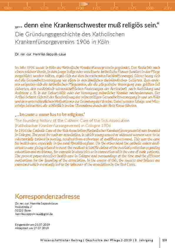 Sozialgeschichte von Gesundheit und Pflege